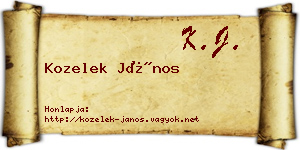 Kozelek János névjegykártya