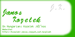 janos kozelek business card